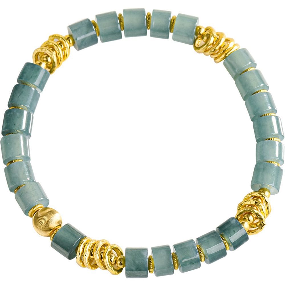 Pulseira Elegant A-Grade A Blue Water Barrel Bead