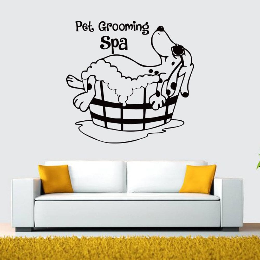 Adesivos de parede para salão de beleza para animais de estimação removíveis em PVC 57x60cm