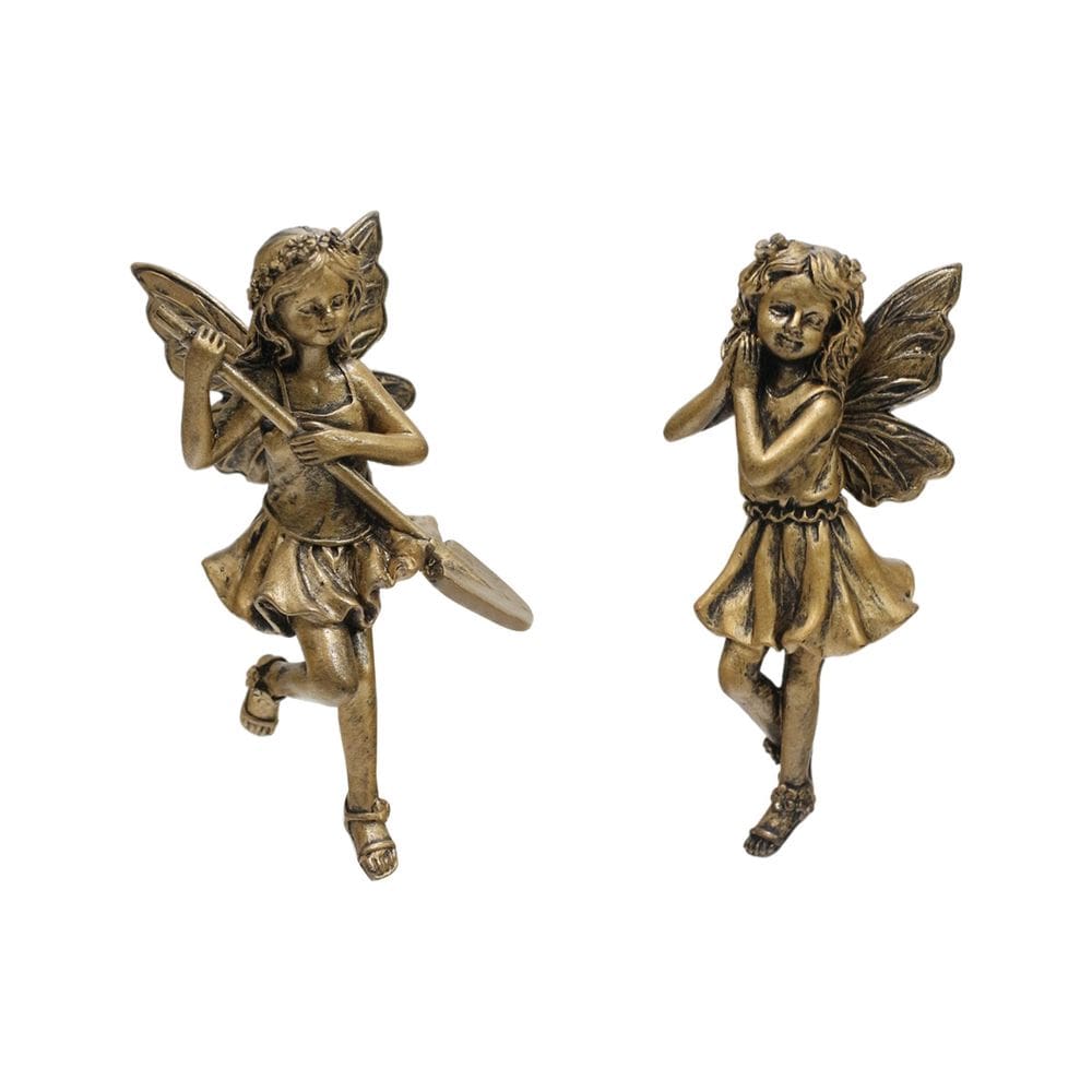 Decoração de jardim Ornamentos de escultura de fadas em bronze antigo