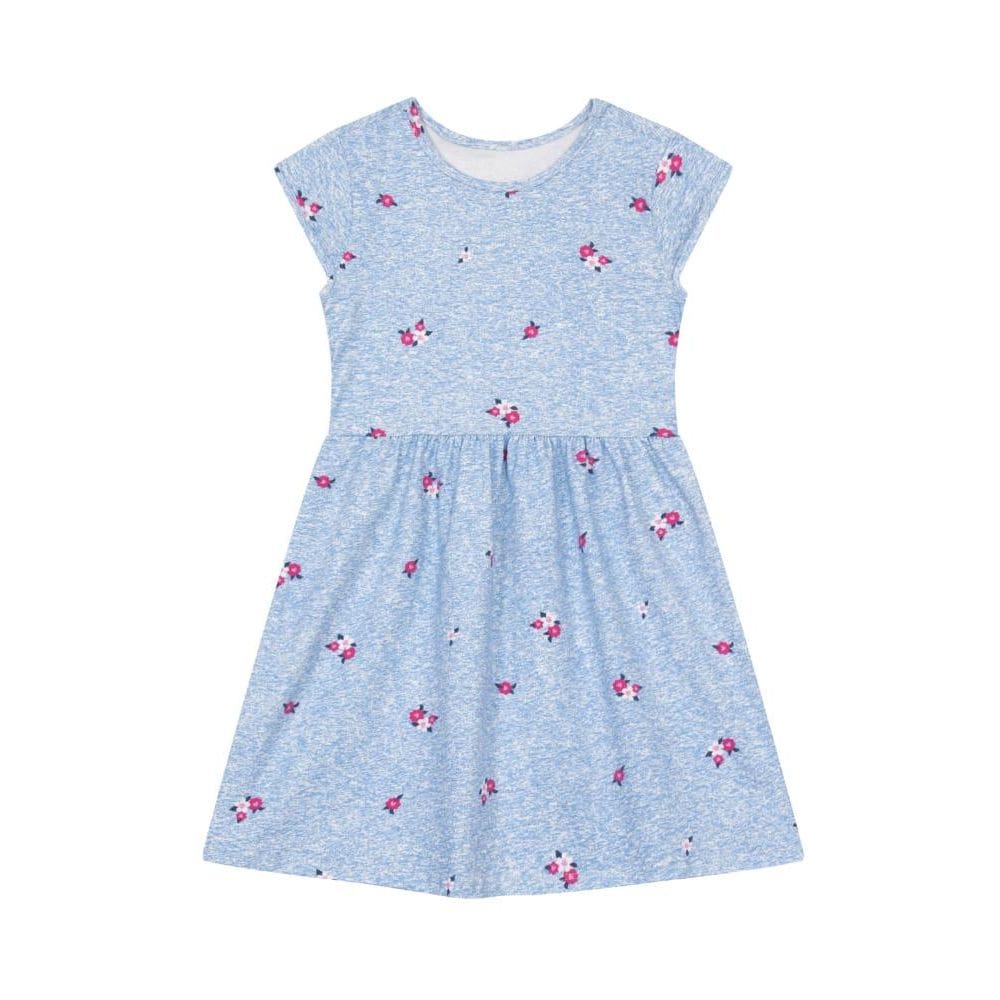 Vestido infantil menina de flores Brandili-AZUL CLARO