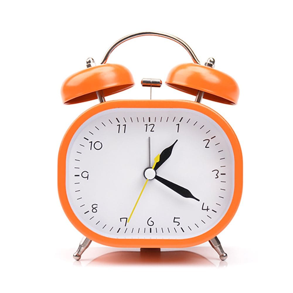 Despertador Vintage Orange Twin Bell Metal Frame 11x5x15cm