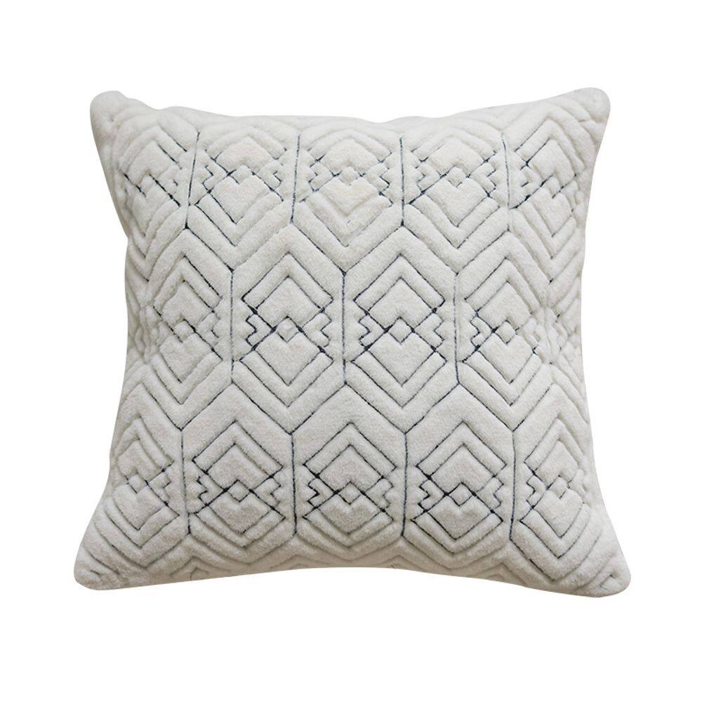 Capa de almofada com padrão geométrico moderno, pelúcia macia, 45x45cm