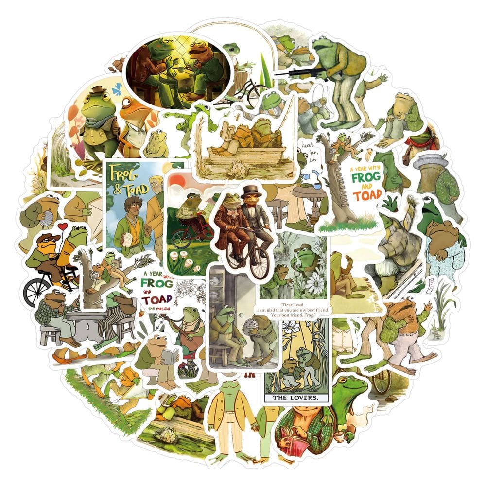 Coleção de adesivos Colorful Frog Cartoon 50 unidades à prova d`água