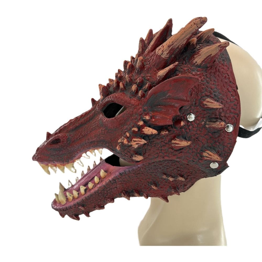 Máscara 3D de resina de caveira de dragão, fantasia de cosplay, festa de Halloween