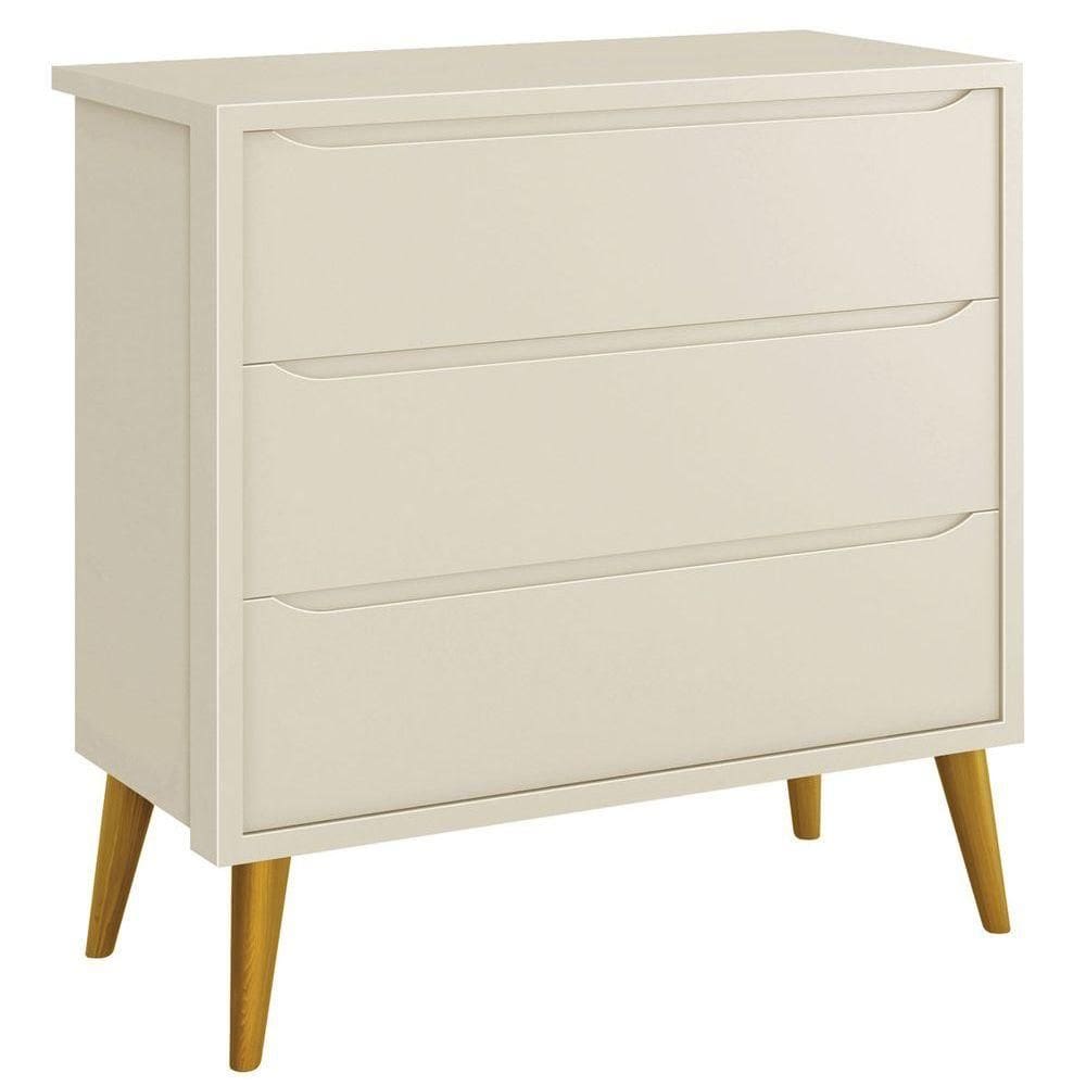 Cômoda Gaveteiro Théo New Areia Fosco Com Madeira - Reller