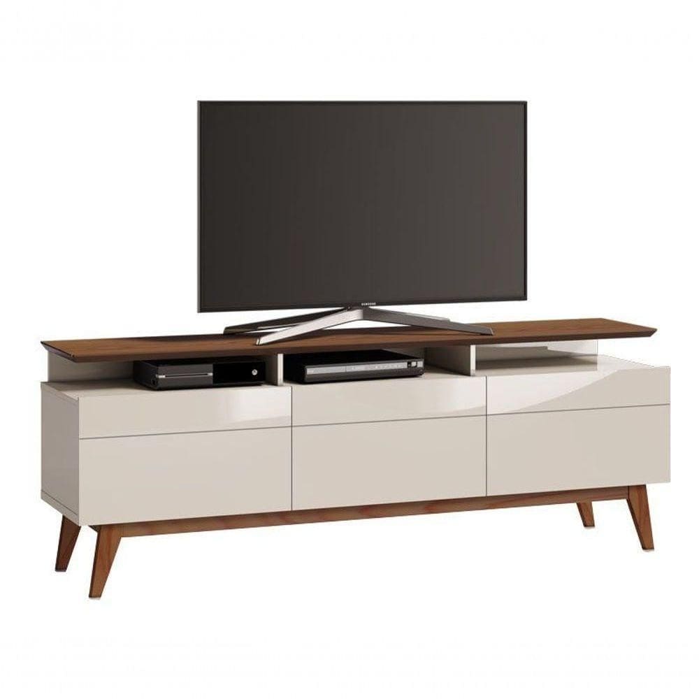 Rack Classic +3g Off White Com Freijó - Imcal Móveis