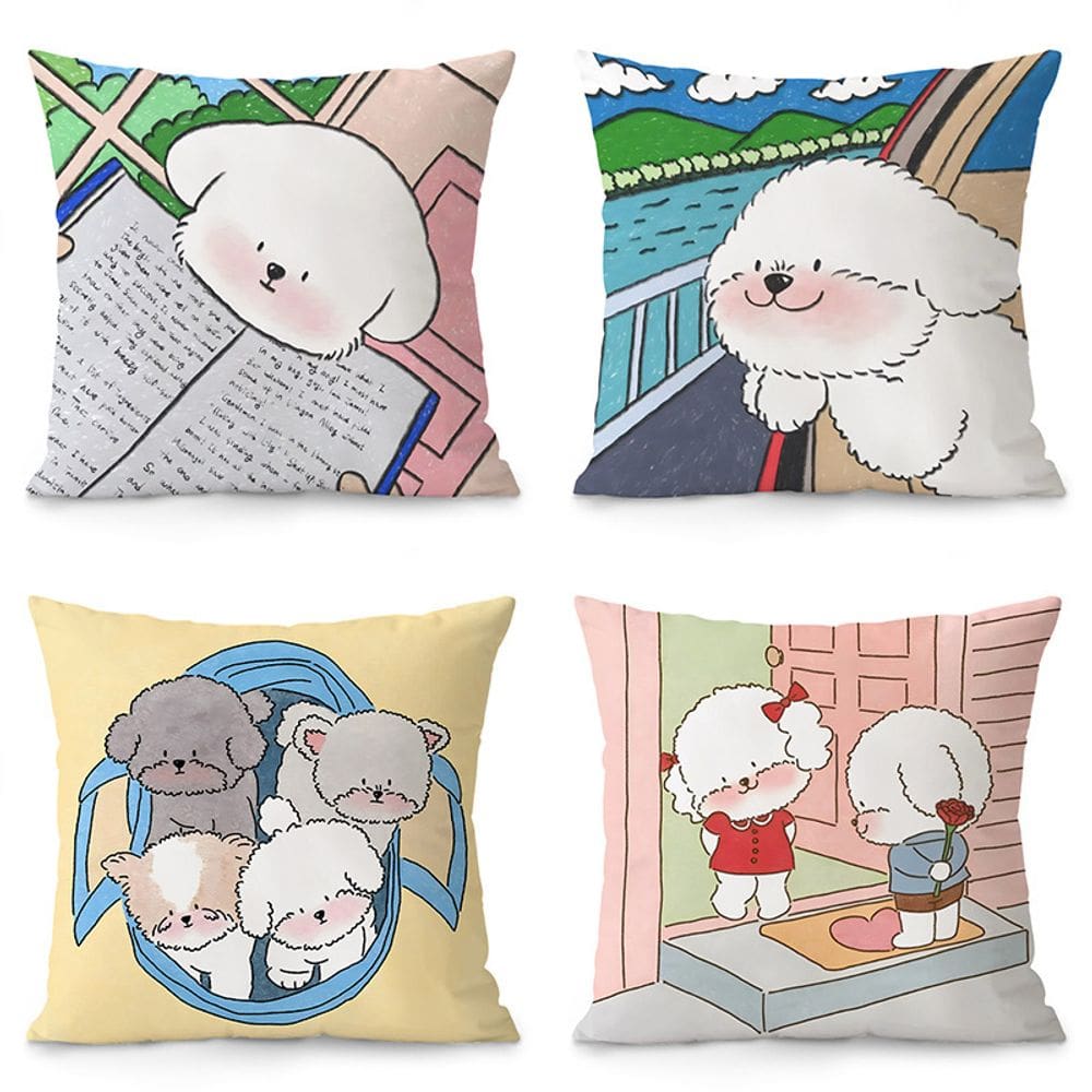 Fronhas, almofada decorativa macia de pelúcia Cute Cartoon Puppy