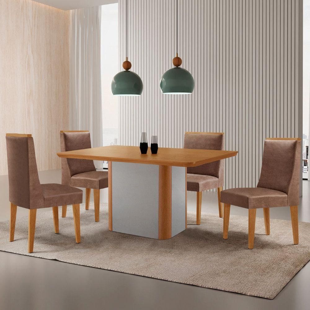 Mesa De Jantar Isadora 120cm Tampo Mdf Laminado Tork Off White