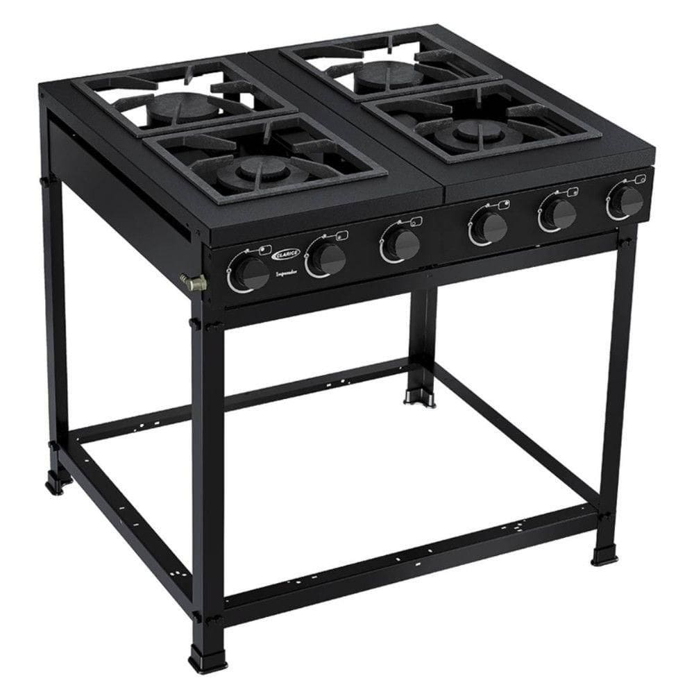 Fogão 4 Bocas Semi Industrial Imperador Clarice Preto Fosco