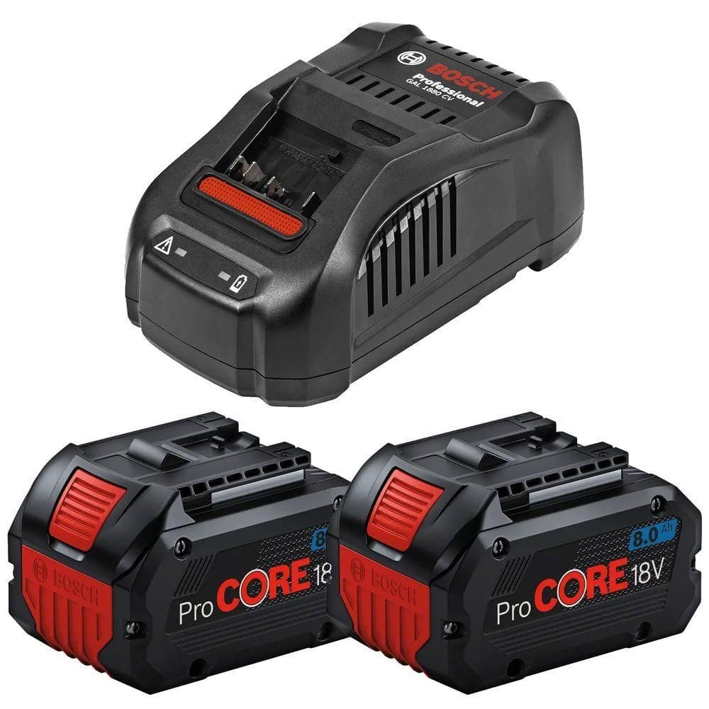 Kit Energia Bosch 2 Baterias 8ah 18v Procore + Carregador Gal 1880 Cv – Potente E Profissional 220 Volts