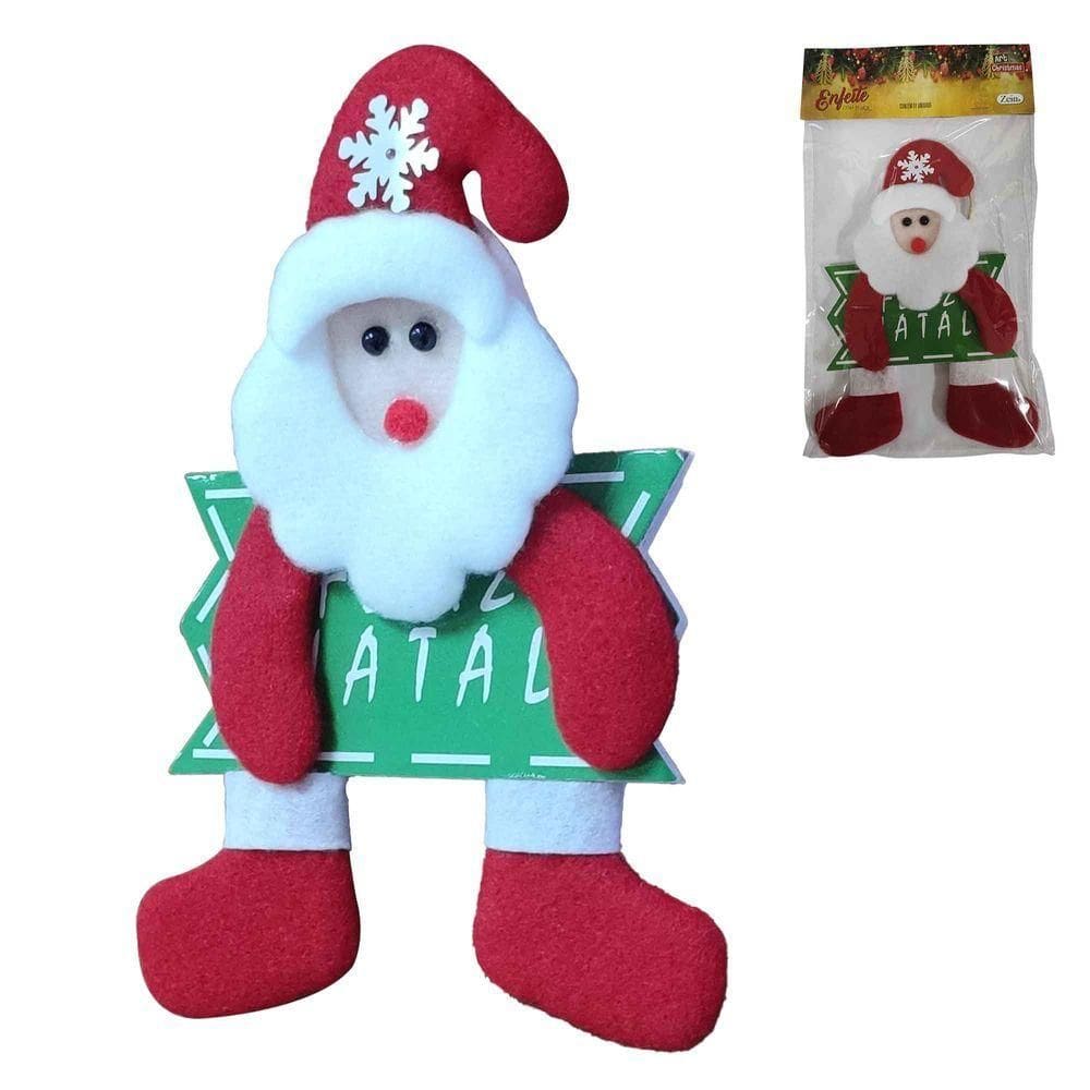 Enfeite Para Arvore De Natal Porta Papai Noel Com Placa Feliz Natal Pendente Casa Apartamento Festas Decoração