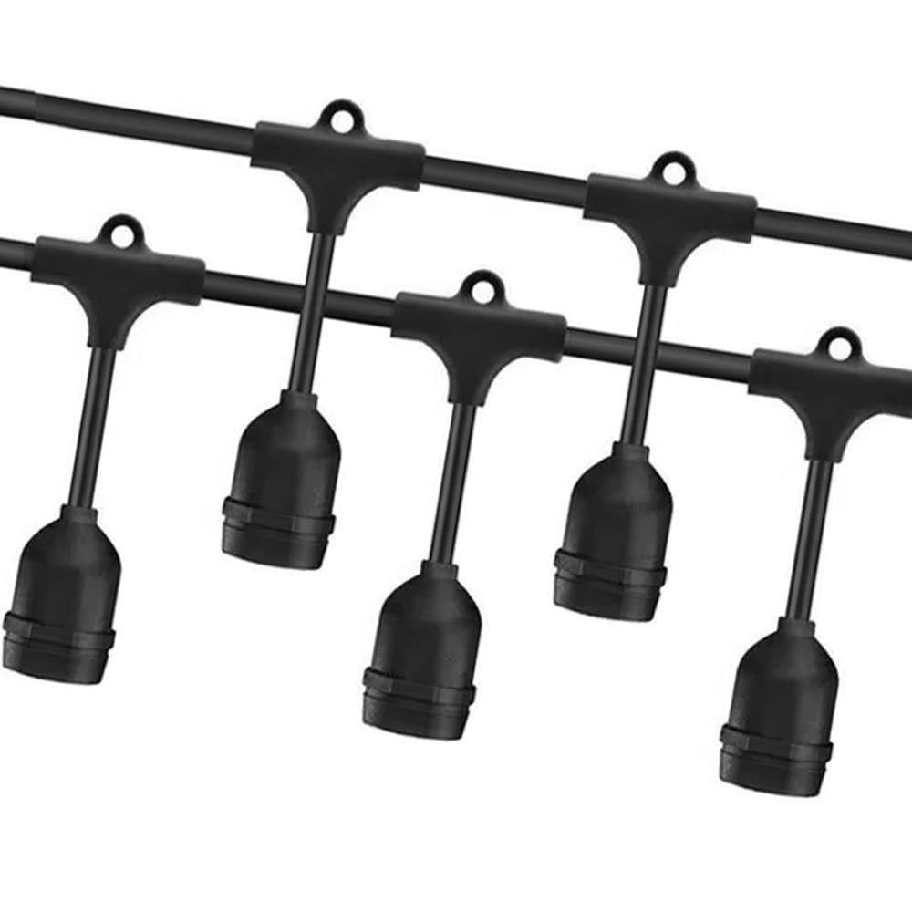 Varal De Luzes 10 Metros Extensivel 10 Bocais Luz Lampada Decoraçao Iluminada Luxo Festa Evento Formatura Casamento