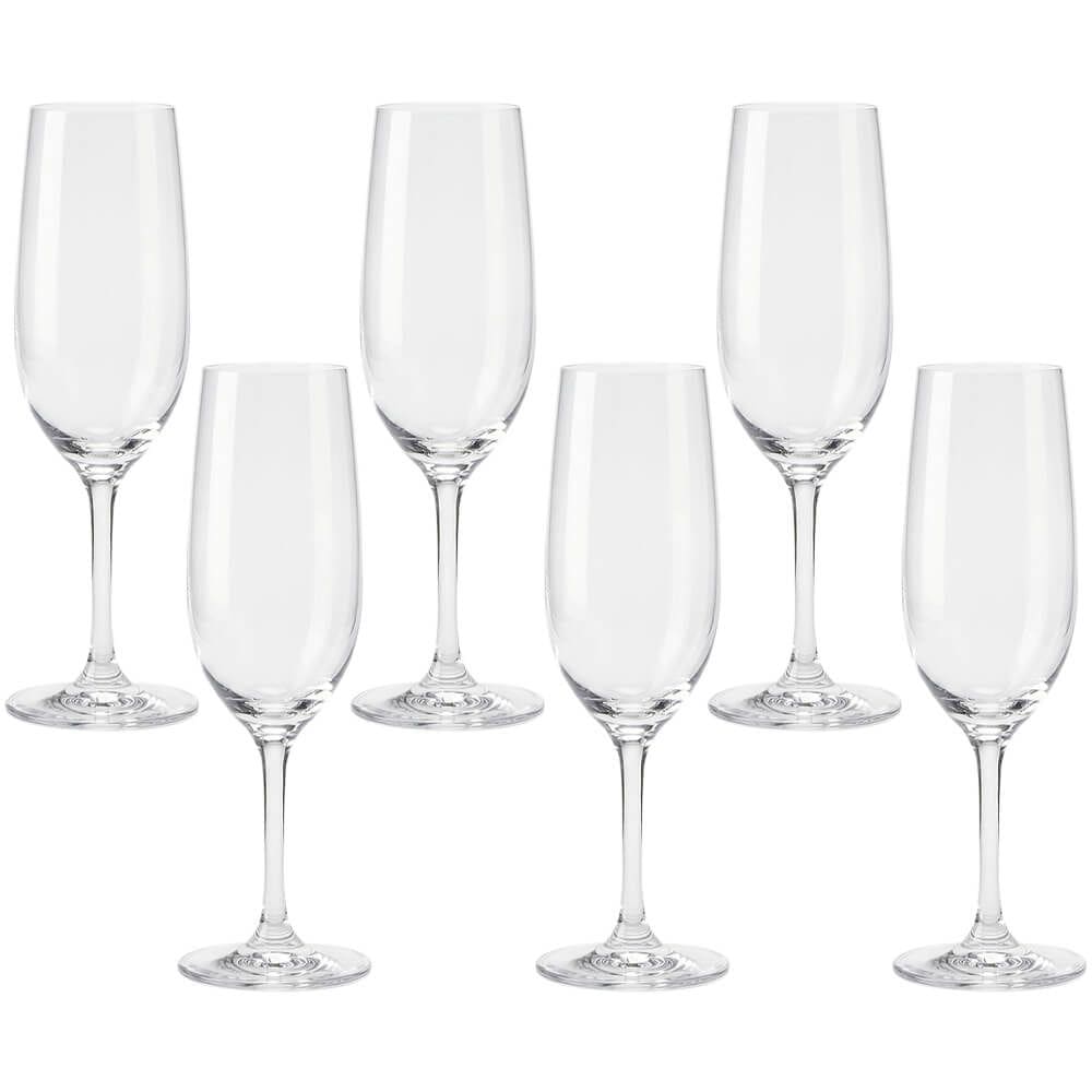 Jogo de Taças de Champanhe de Cristal com Titânio Dom Paris 235ml 6 peças - Seu Lar