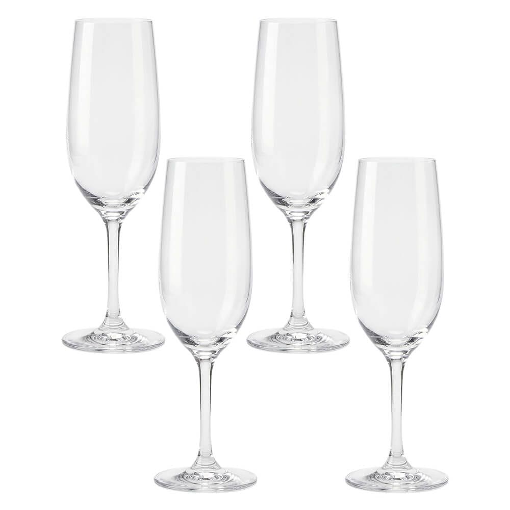 Jogo de Taças de Champanhe de Cristal com Titânio Dom Paris 235ml 4 peças - Seu Lar