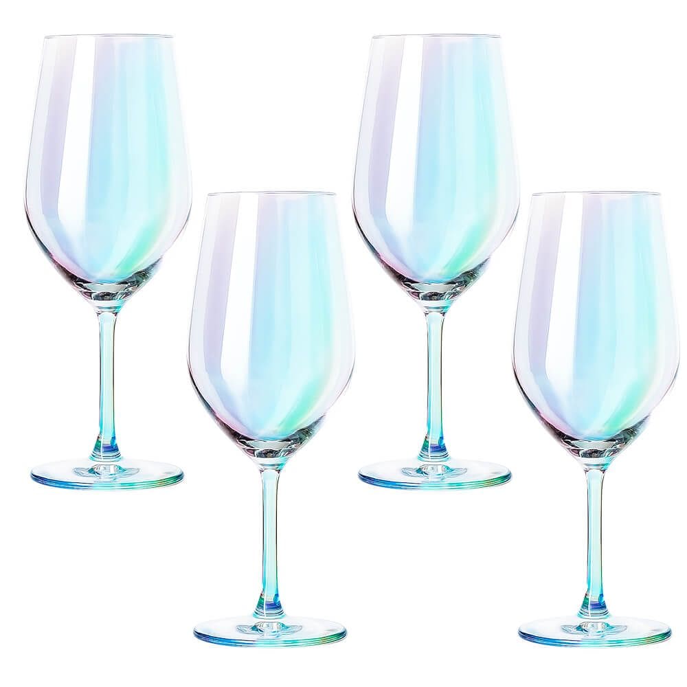 Jogo de Taças de Vinho de Cristal Furta Cor com Titânio Mendoza 460mL 4 peças - Seu Lar