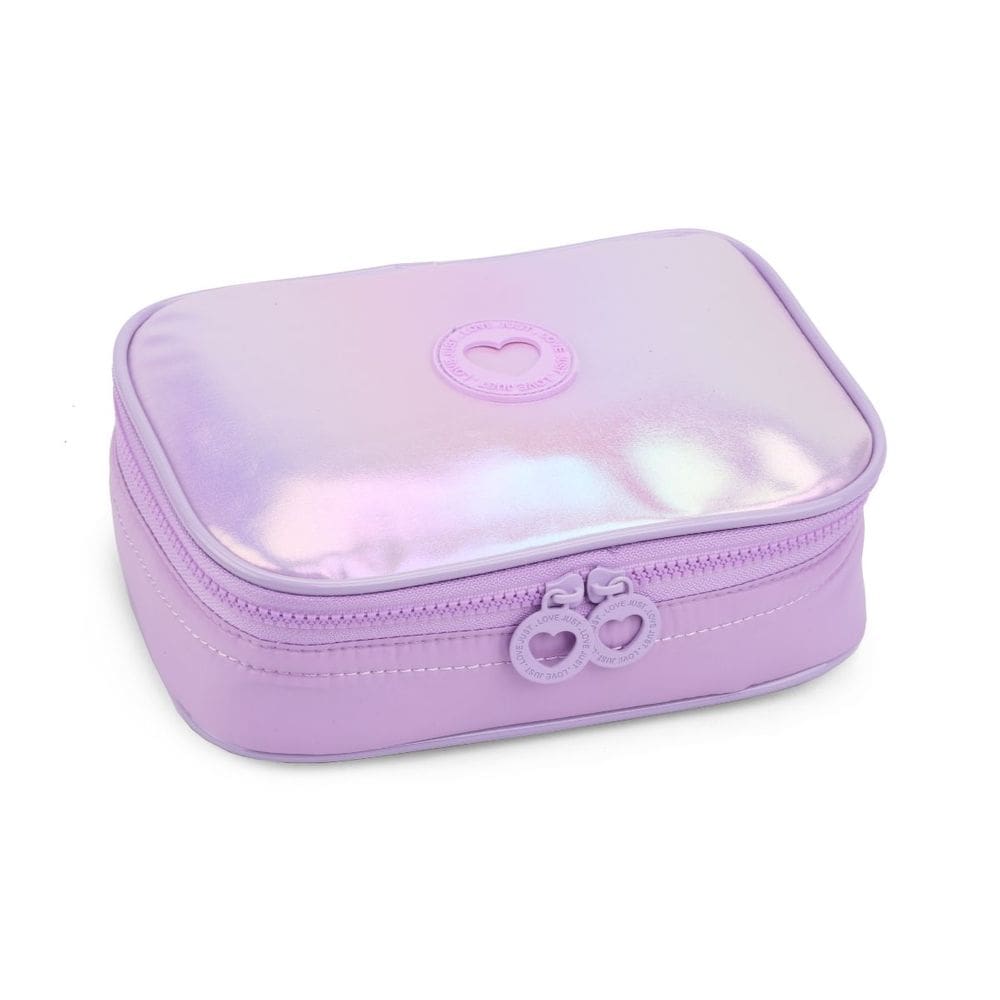 Estojo Material Escolar Grande Holográfico Organizador Kawaii Fofo Canetas Lápis Borracha Espaçoso