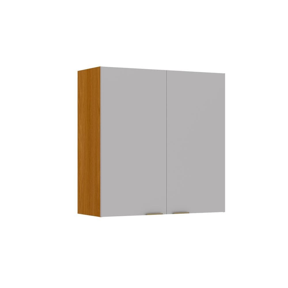 Armário Aéreo de Cozinha Itatiaia Lumina 2 Portas 80cm em Madeira MDF Cinamomo/Fendi