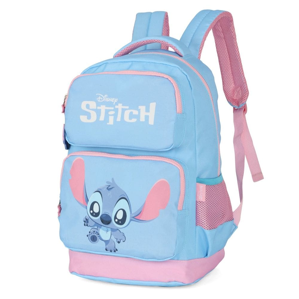 Mochila Costas Juvenil Stitch Menina Casual Escola Azul
