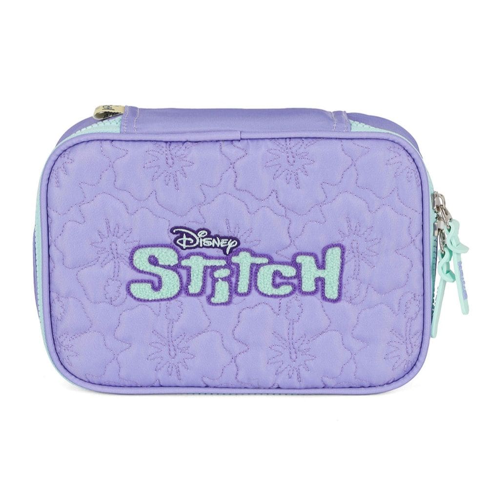 Estojo Box Escolar Juvenil Disney Lilo Stitch Roxo Menina
