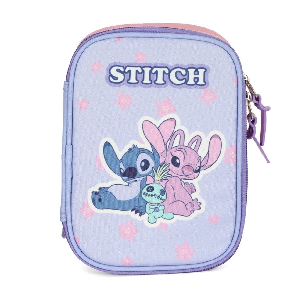 Estojo Box Juvenil Escolar Disney Stitch Roxo Luxcel Menina