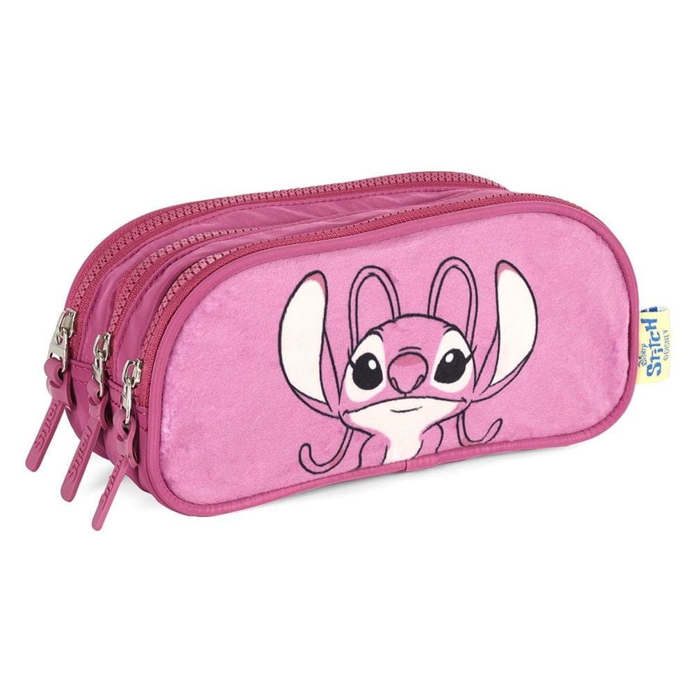 Estojo Escolar Triplo Stitch Disney 3 Divisorias Roxo Luxcel