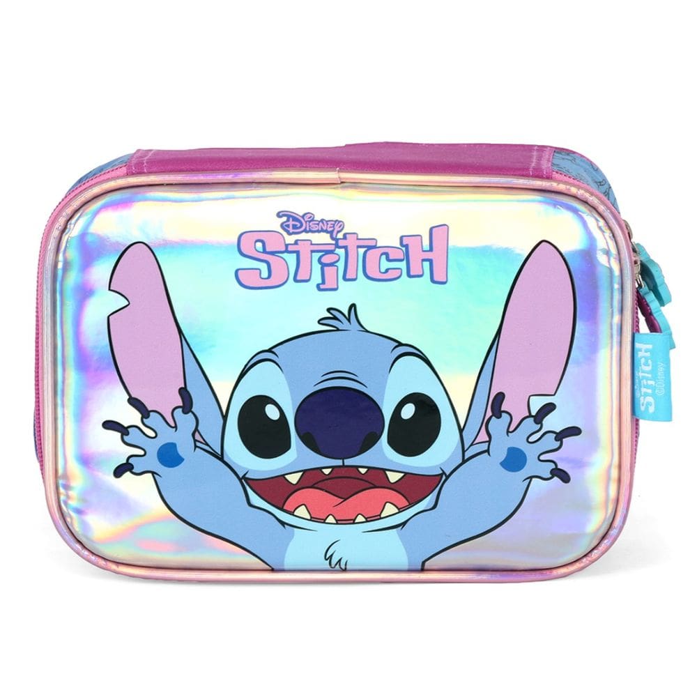 Estojo Box Escolar Stitch Holografico Roxo Luxcel Up4you