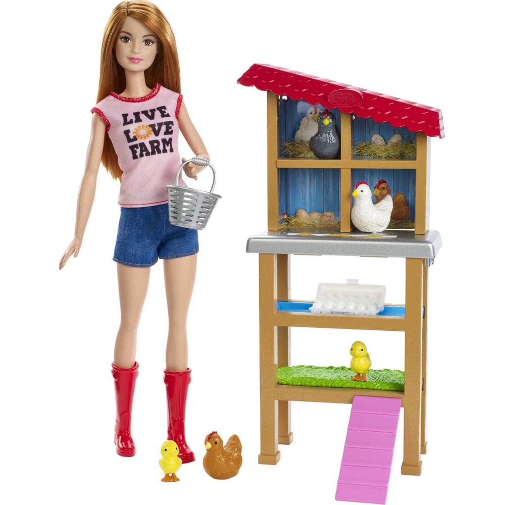 Playset Barbie Careers Chicken Farmer com boneca da moda