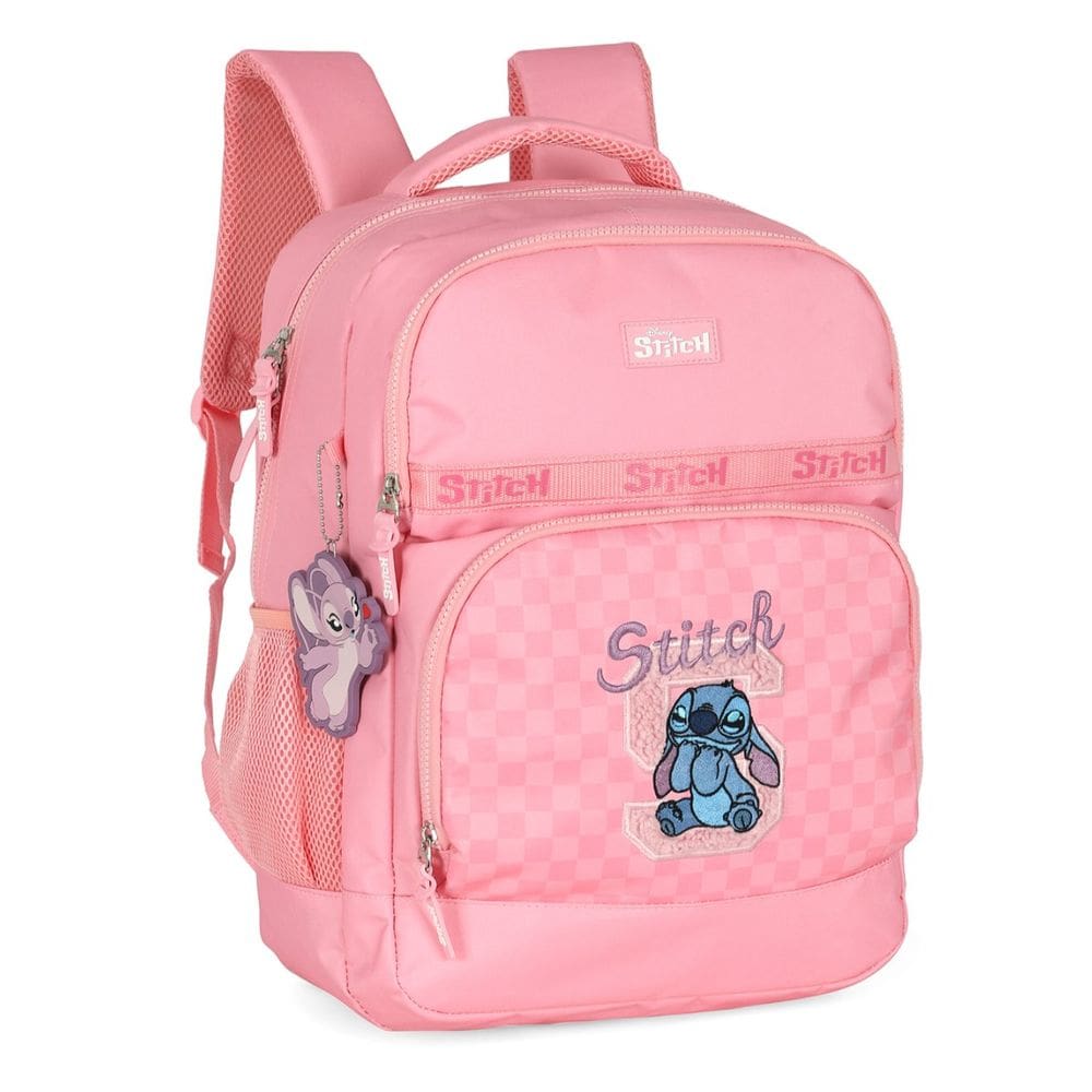 Mochila De Costas Stitch Escolar Disney Menina Grande Rosa