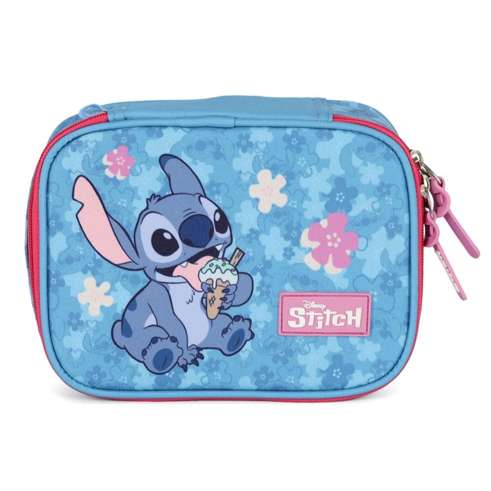 Estojo Escolar Box Stitch Disney 100 Pens Grande Pink