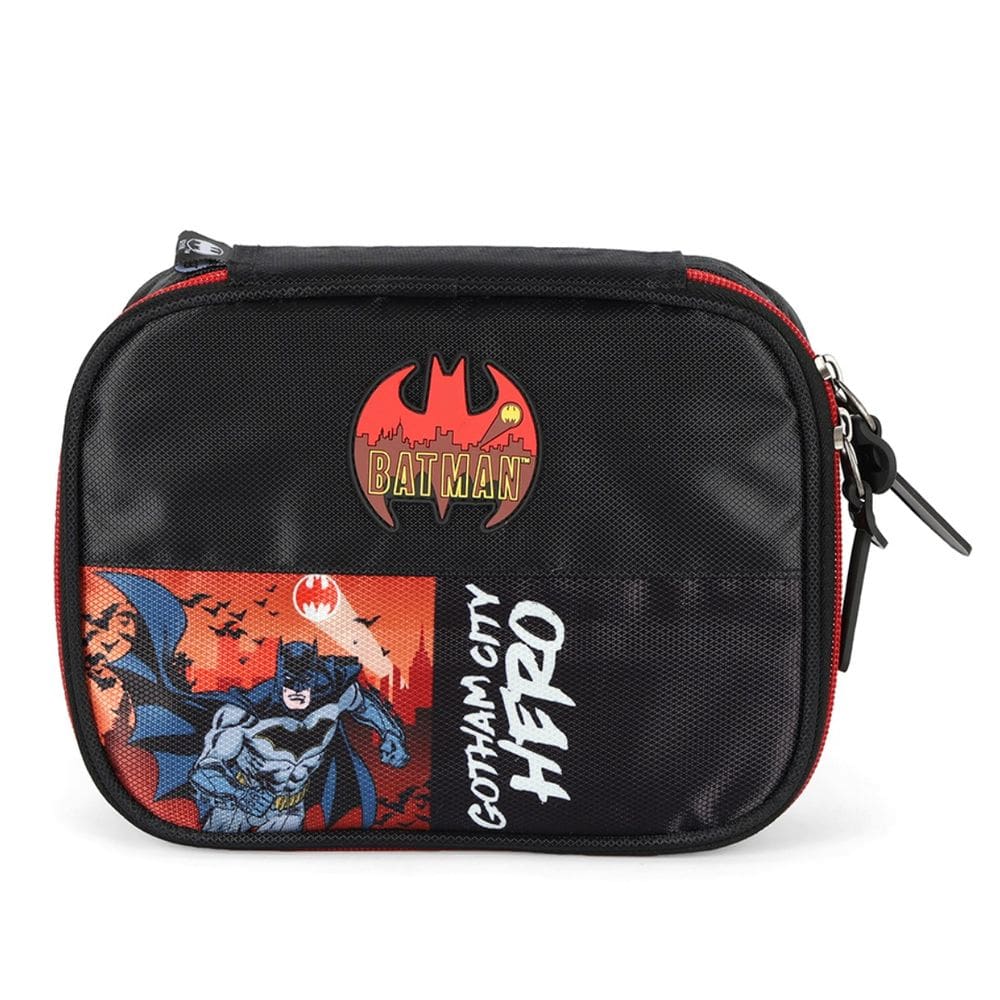 Estojo Box Escola Juvenil Super Herói Batman Vermelho Luxcel