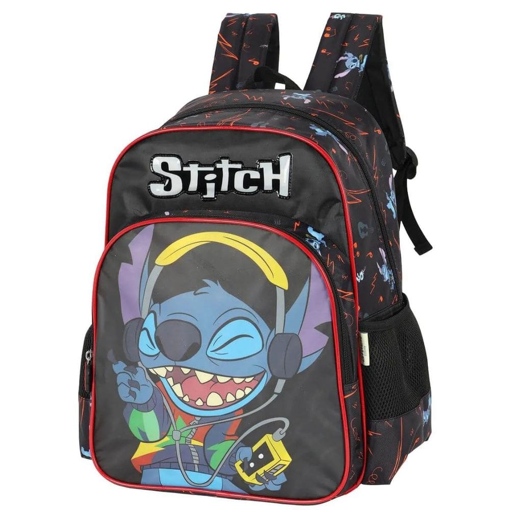 Mochila Stitch Costas Menina Escolar Preto Juvenil Luxcel