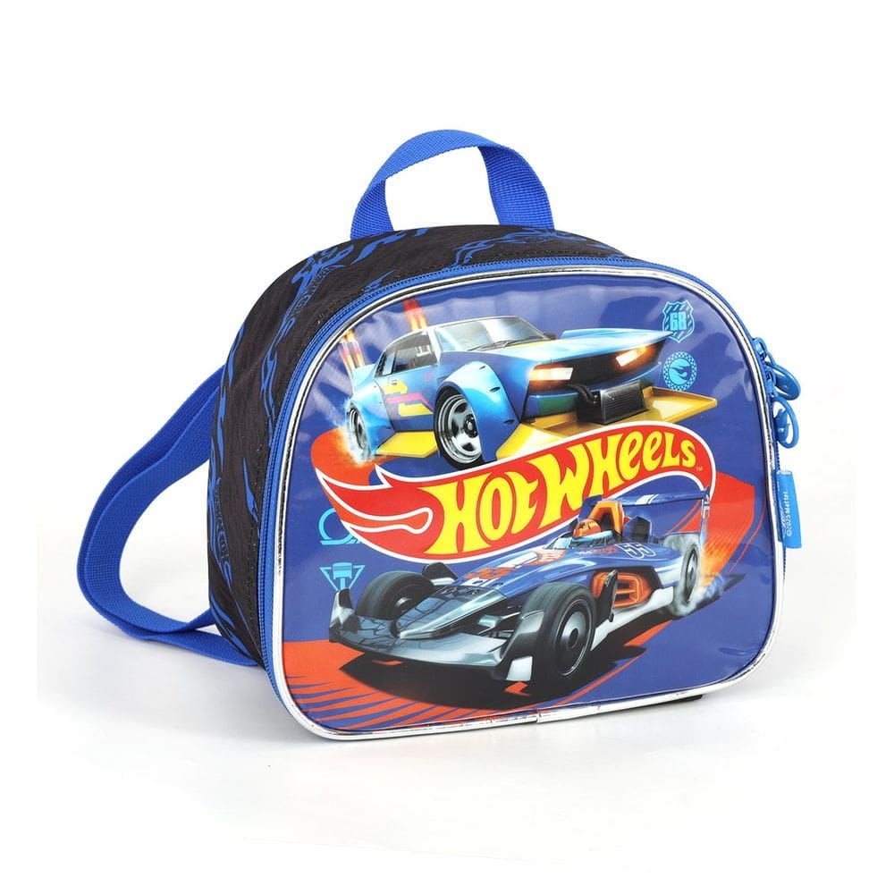 Lancheira Escolar Térmica Bolsa Hot Wheels Menino Carro Azul