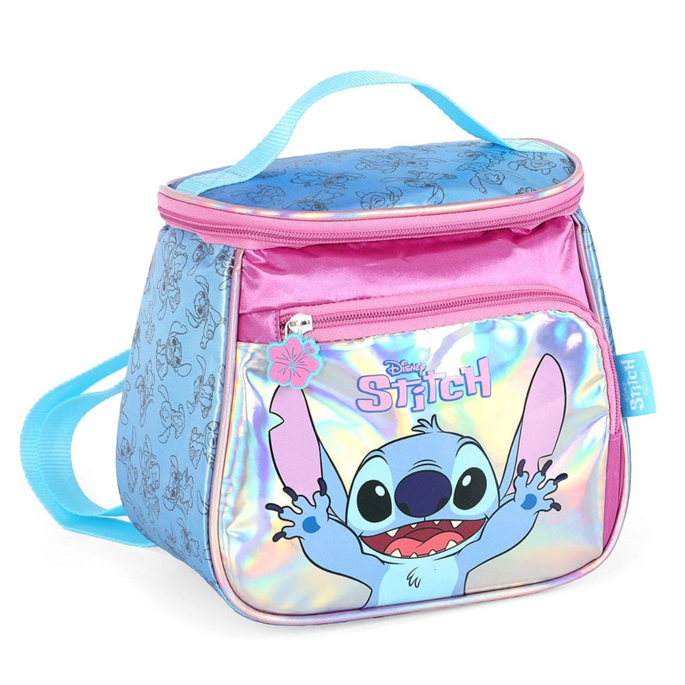 Lancheira Escolar Stitch Disney Holográfica Roxo Térmica