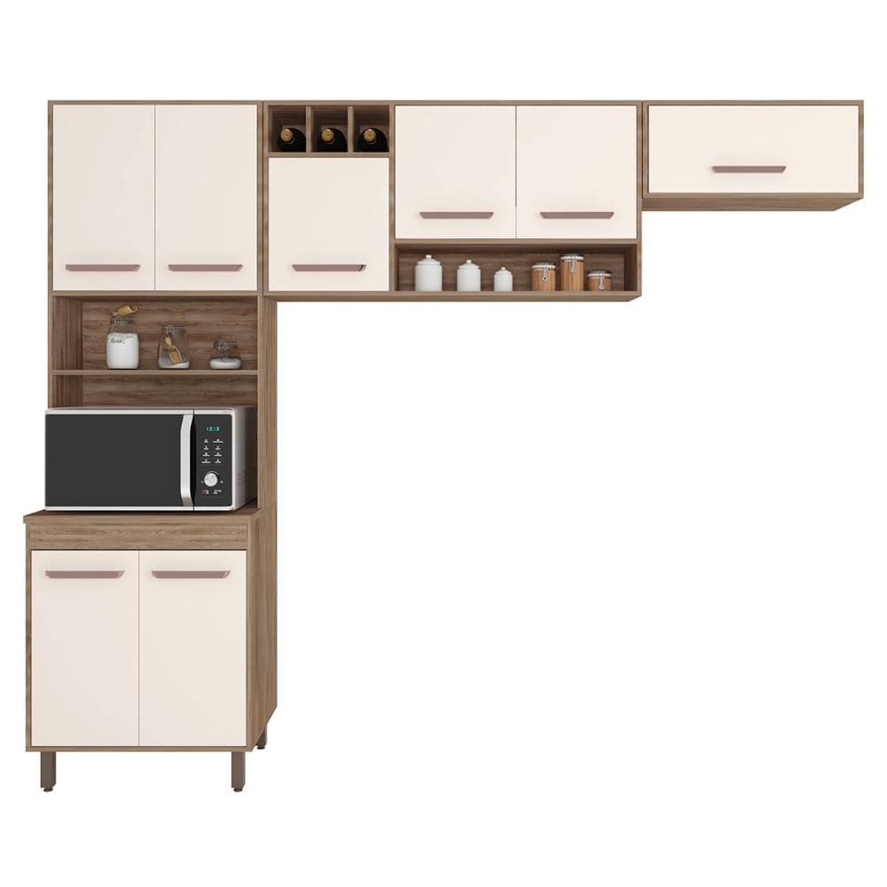 Armario de Cozinha Barcelona Com 8 Portas e Pés Reguláveis