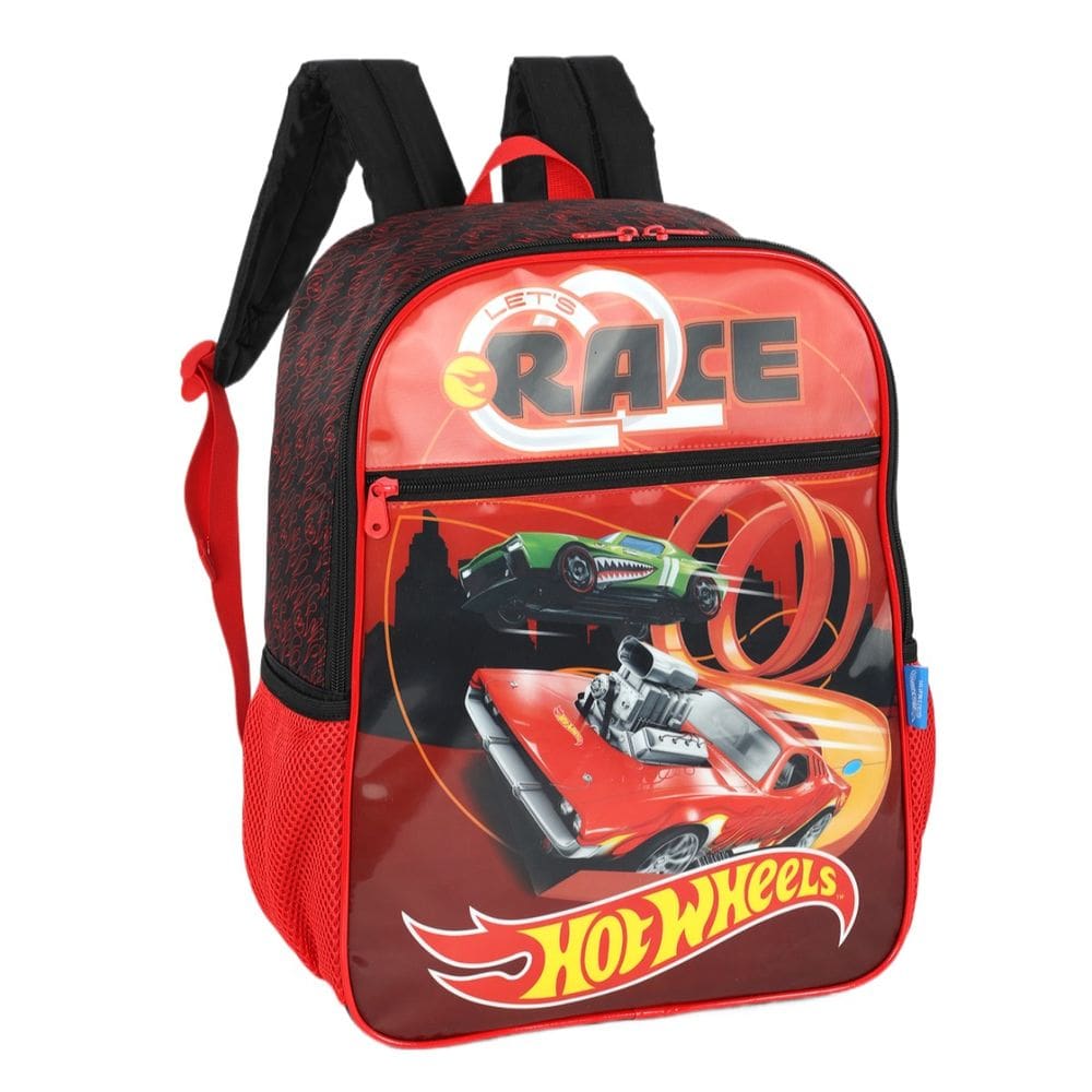 Mochila Costas Escolar Infantil Hot Wheels Vermelho Menino