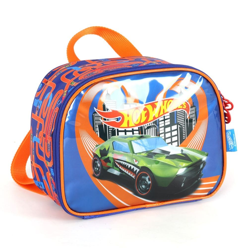 Lancheira Escolar Infantil Térmica Hot Wheels Menino Carros Azul