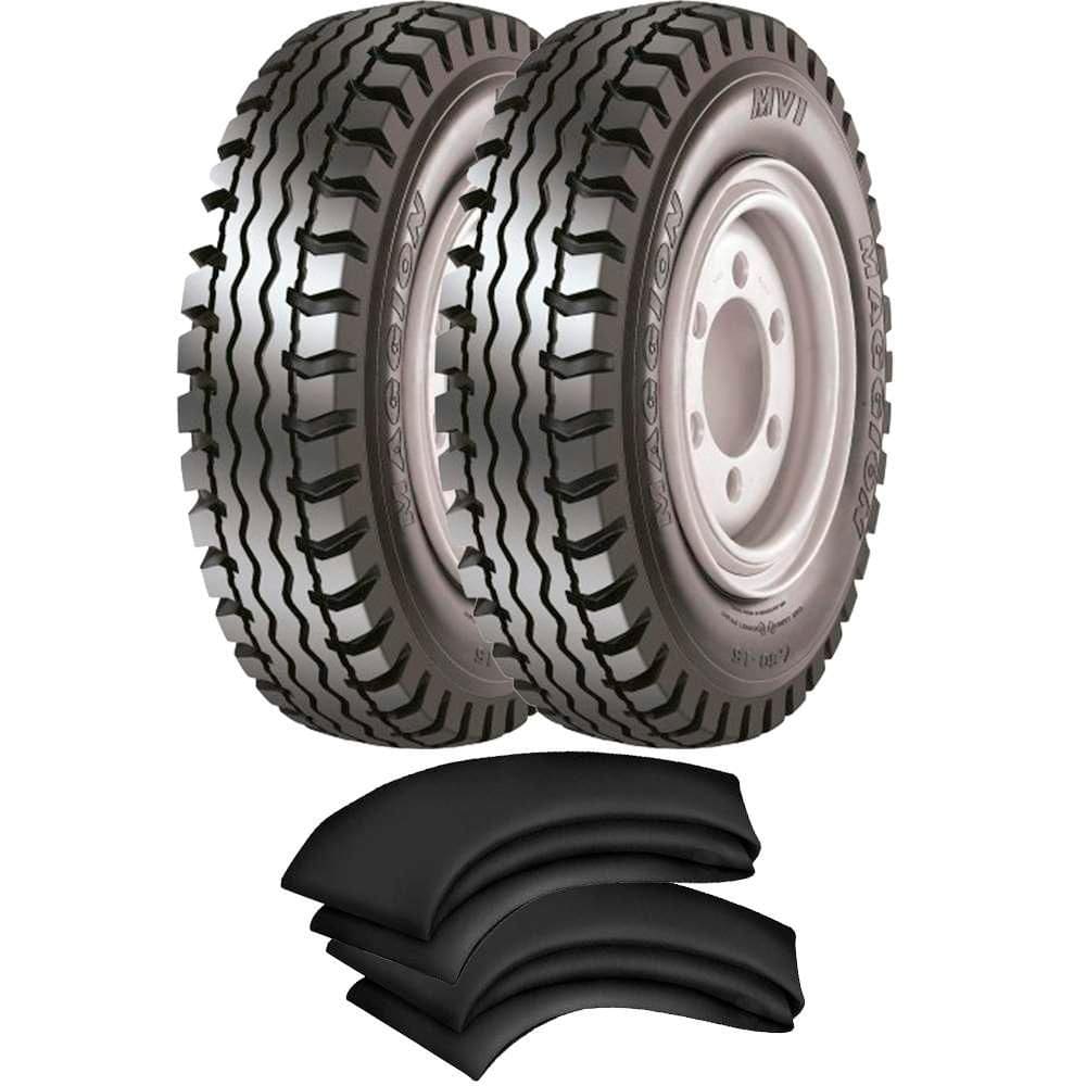 Kit 2 Pneus Empilhadeira Burrinha Paleteira 600-9 Mvi 10l Maggion + 2 Camaras