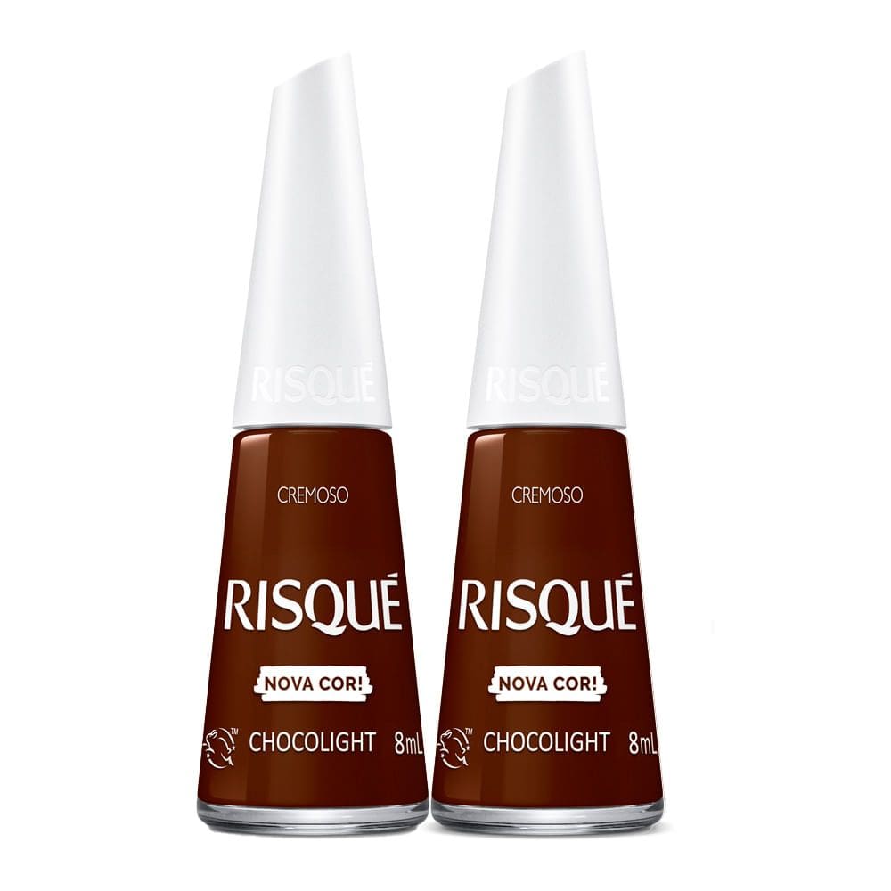 Kit 2 Esmalte Risqué Nova Cor Cremoso Cor Chocolight 8ml