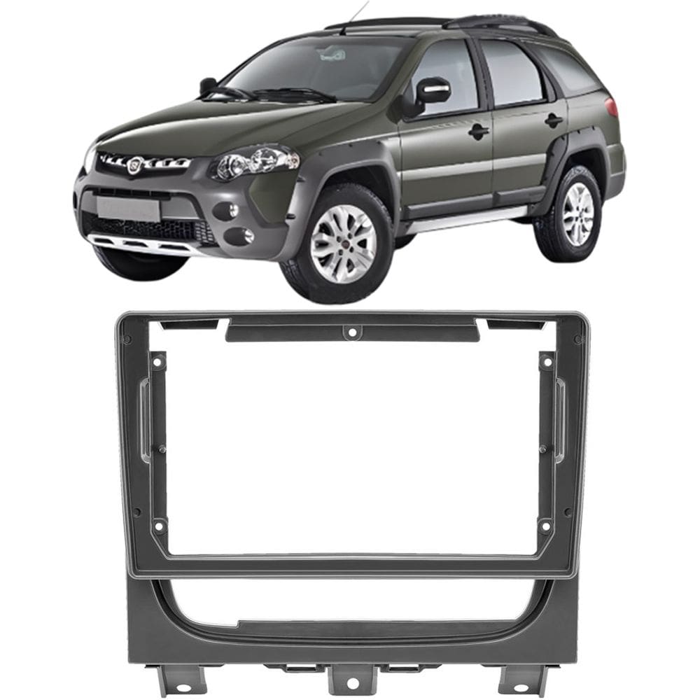 Moldura 9 Polegadas Palio Weekend Adventure Attractive Trekking 2013 à 2020 Grafite Multimidia Som