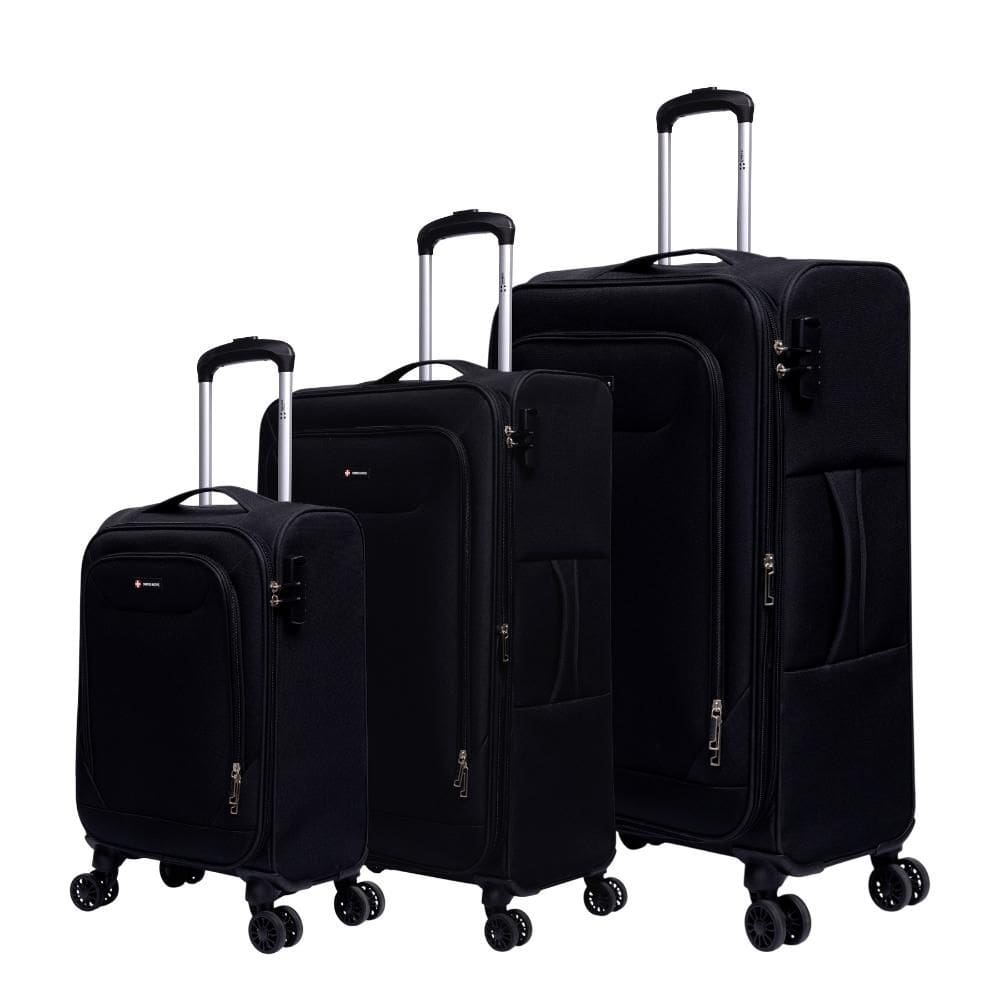 Conjunto de malas de viagem P/M/G Boston Swiss Move Preto