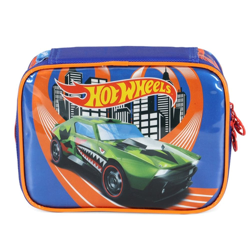 Estojo Box Hot Wheels Escoalr Infantil Azul Menino