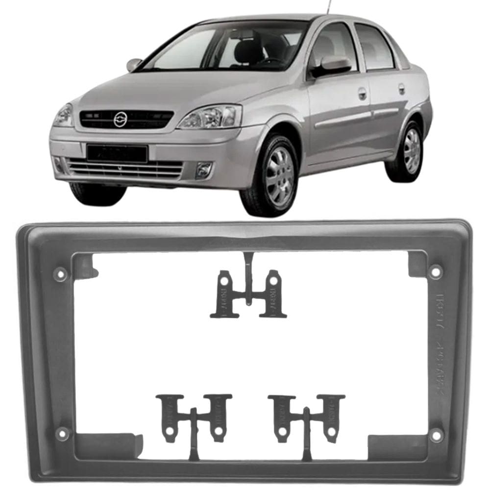 Moldura 9 Polegadas Corsa Hatch Sedan 2002 à 2012 Grafite Painel Central Multimidia Som