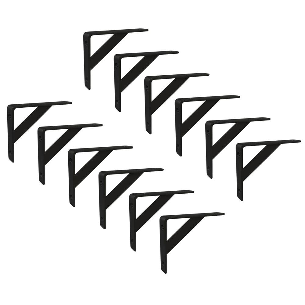 Kit 12 Mãos Francesas Reforçadas 25x15 cm Branco ou Preto Aço - NV704/NV724