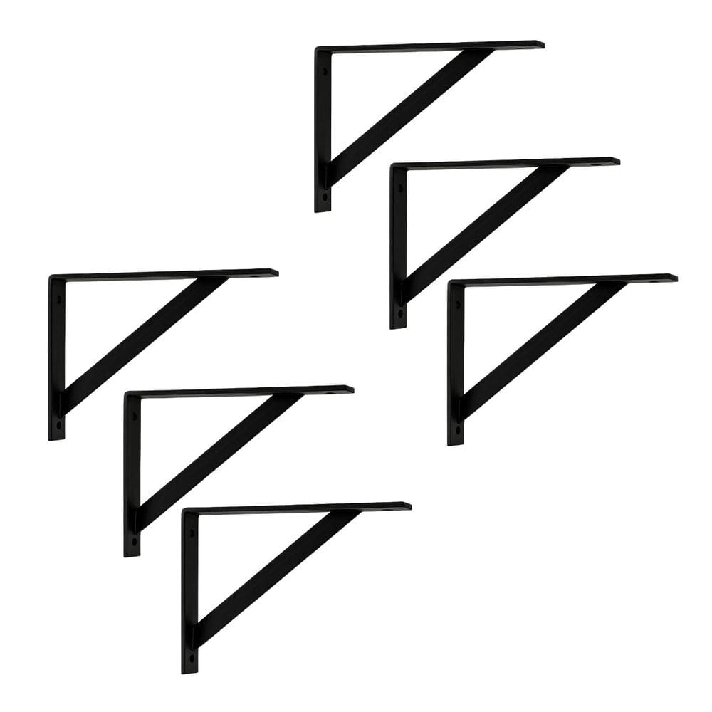 Kit 6 Mãos Francesas Reforçadas 30x18 cm Branco ou Preto Aço - NV705/NV725