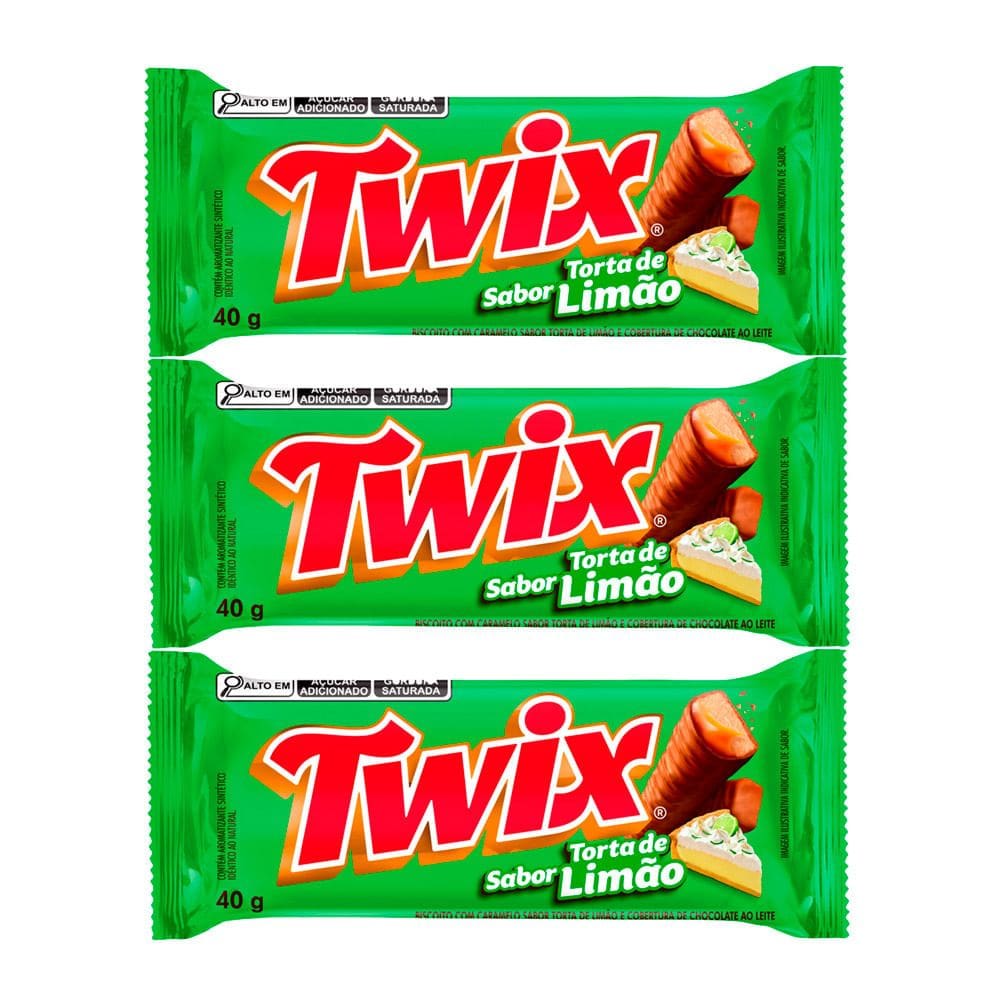 Kit 3 Chocolate Twix Torta de Limão 40g