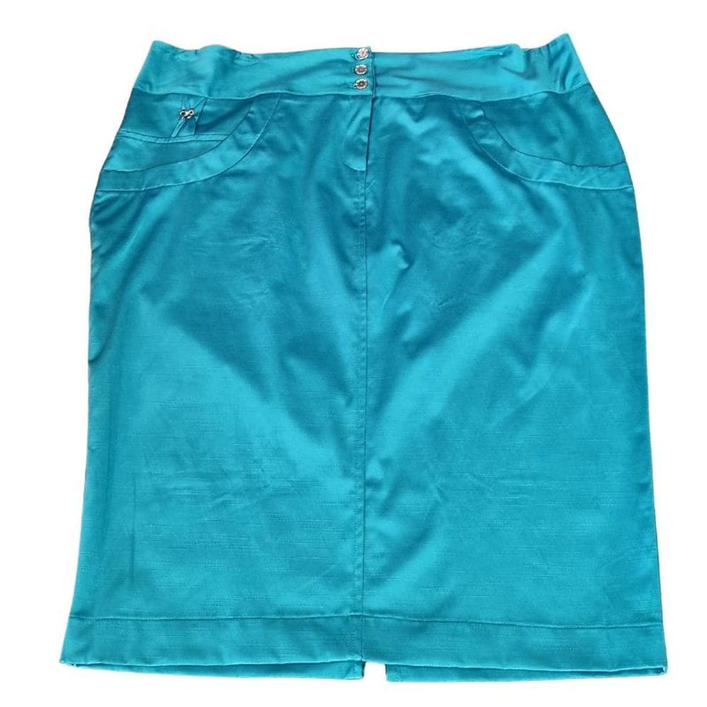 Saia Feminina Cetim Morena Luz Plus Size Verde