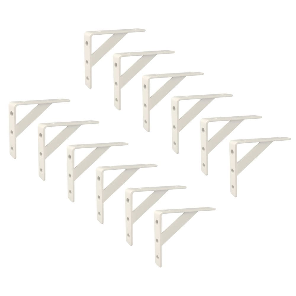 Kit 12 Mãos Francesas Reforçadas 30x18 cm Branco ou Preto Aço - NV705/NV725