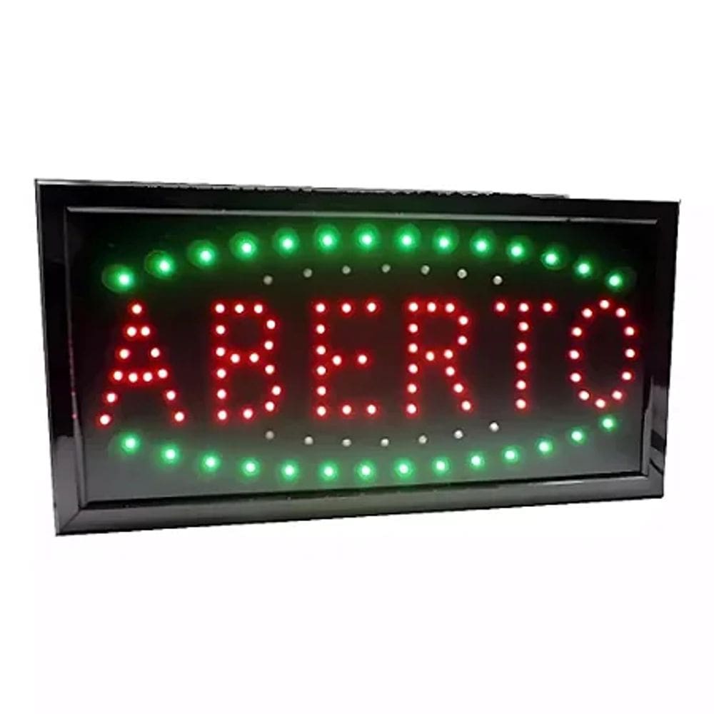 Placa Painel Letreiro Led Luminoso Aberto 220V Le-3001