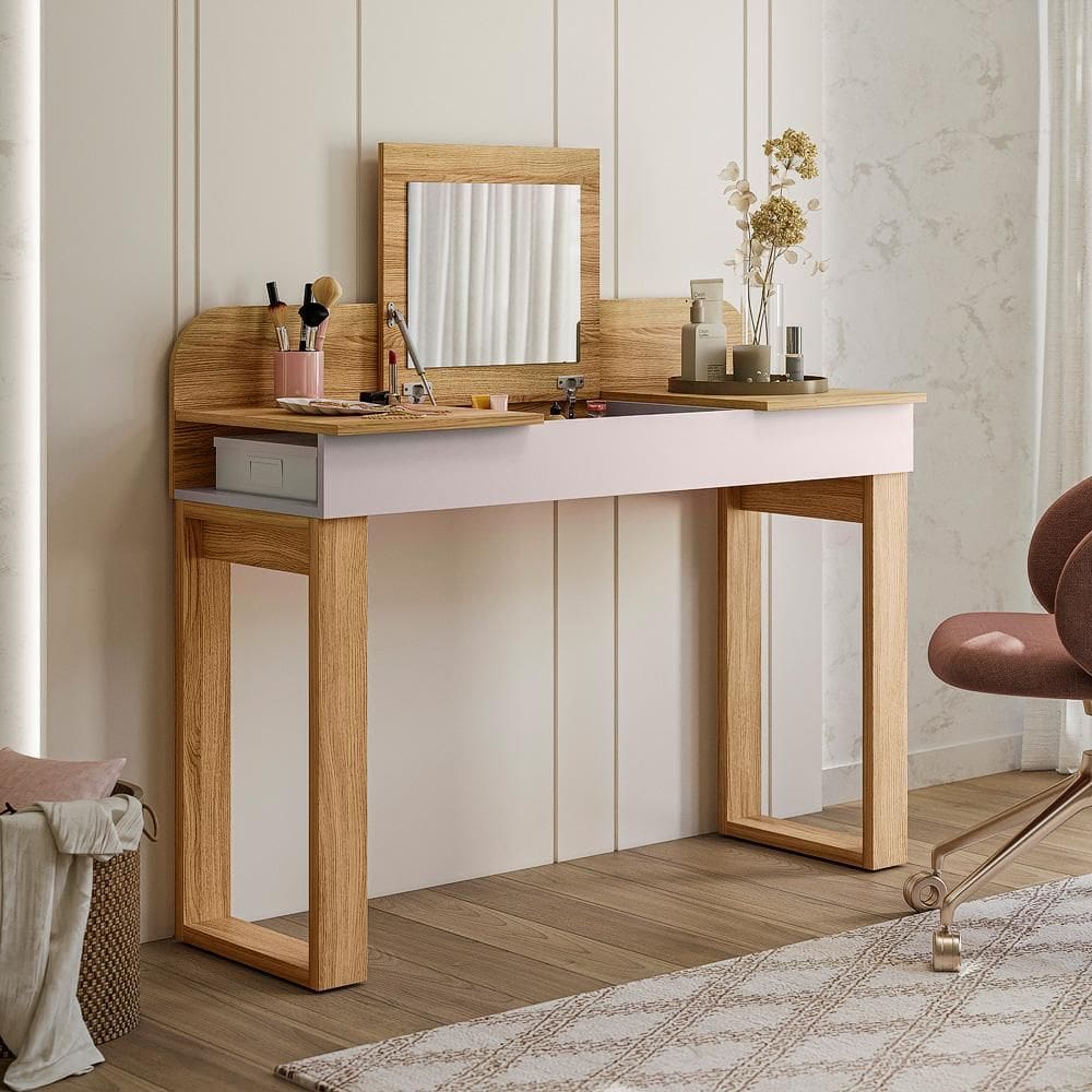 Penteadeira com Espelho e Divisórias Moderna Funcional