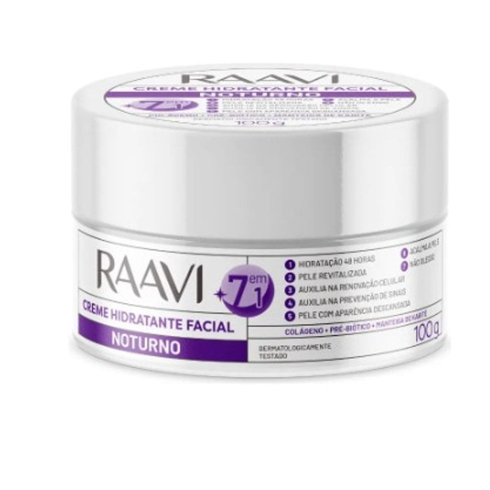 Creme Hidratante Facial Raavi 100G Creme Hidratante Facial Raavi 100G:Noturno